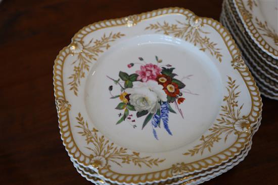 A Chamberlains Worcester botanical dessert service, c.1820-30, H. 18cm